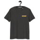 Front view of a dark heather grey aln t-shirt.