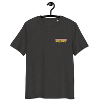 Michael Monday Anarcho Late Night organic cotton t-shirt with eco-friendly certification logos and size chart table
