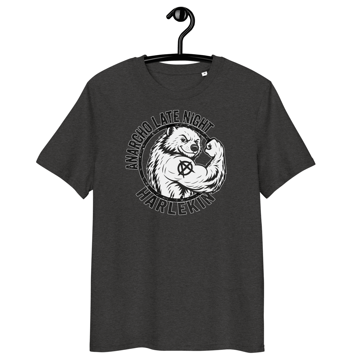 Anarcho Late Night organic cotton t-shirt with OEKO-TEX, PETA, GOTS, OCS, and GRS certifications