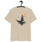 Front view of a dersert dust colored bitcoin t-shirt.