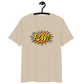 Front view of a dersert dust colored bitcoin t-shirt.