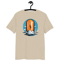 Certified organic cotton Orange Pill Bitcoin T-shirt promoting freedom and financial sovereignty