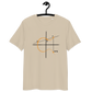 Front view of a dersert dust colored bitcoin t-shirt.