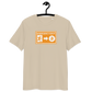 Front view of a dersert dust colored bitcoin t-shirt.