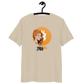 Front view of a dersert dust colored bitcoin t-shirt.