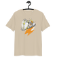 Front view of a dersert dust colored bitcoin t-shirt.