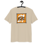 Front view of a dersert dust colored bitcoin t-shirt.