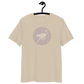 Front view of a dersert dust colored bitcoin t-shirt.