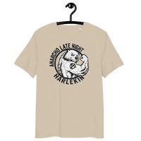 Anarcho Late Night t-shirt with organic cotton and sustainable certifications logos