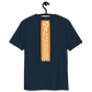 Back view of a navy colored bitcoin t-shirt.
