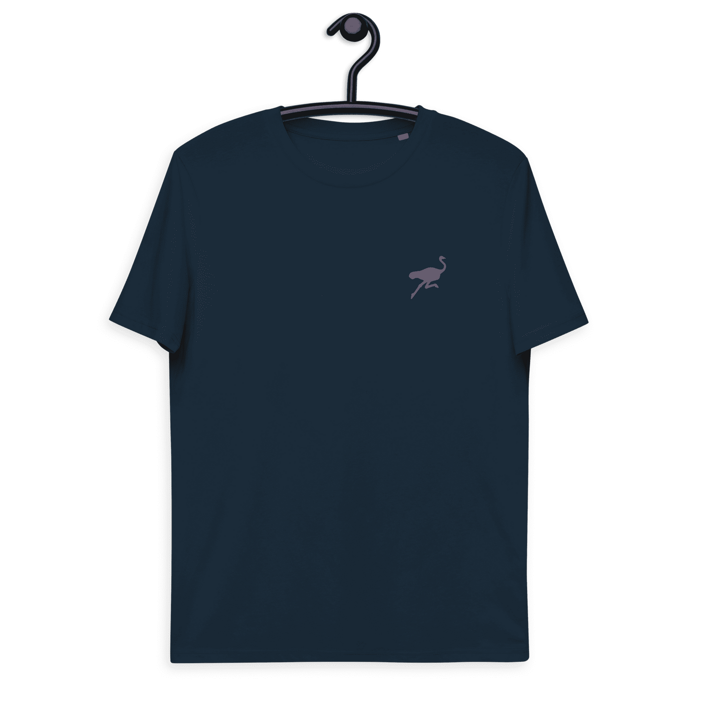 Front view of a navy colored nostr shirt.