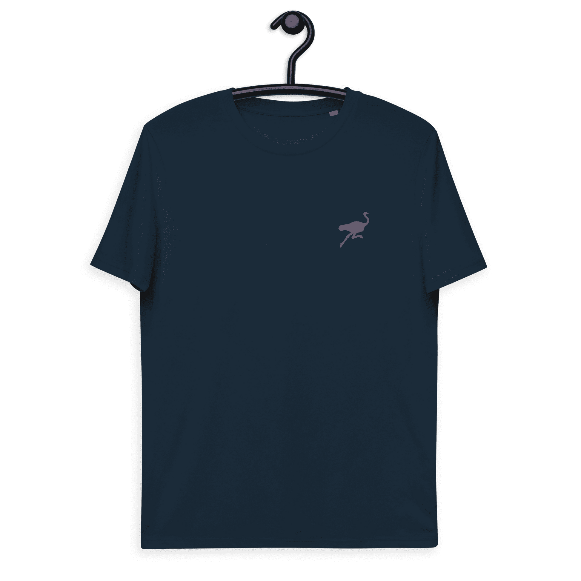 Front view of a navy colored nostr shirt.
