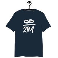 Eco-friendly 21 Million Bitcoin T-shirt with infinity logo, certified organic cotton and sustainable production.