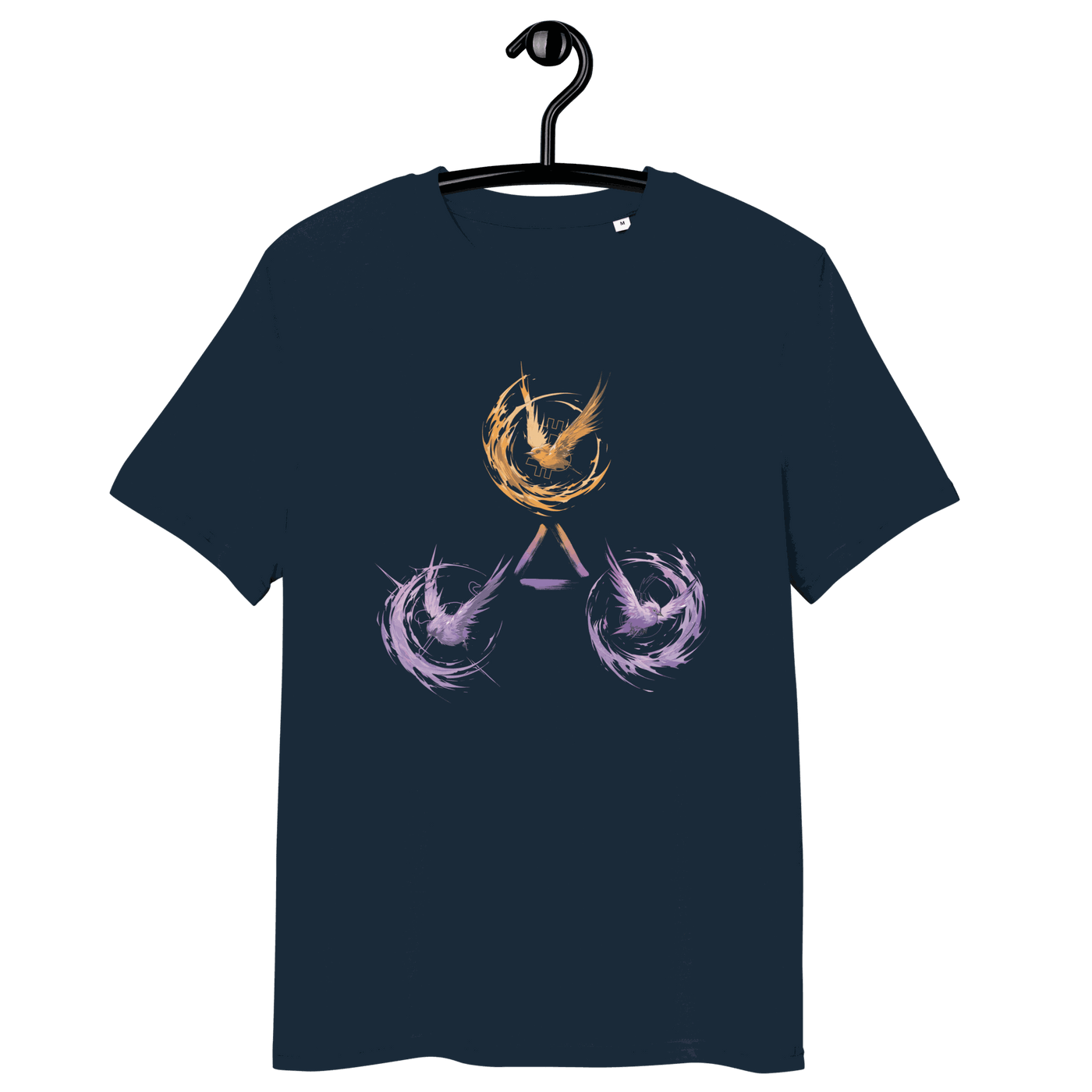 Certification logos for organic cotton Bitcoin Freedom T-shirt including OEKO-TEX, PETA, GOTS, OCS, and GRS