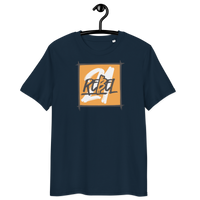 21 Rebel organic cotton Bitcoin t-shirt with eco-friendly certification logos