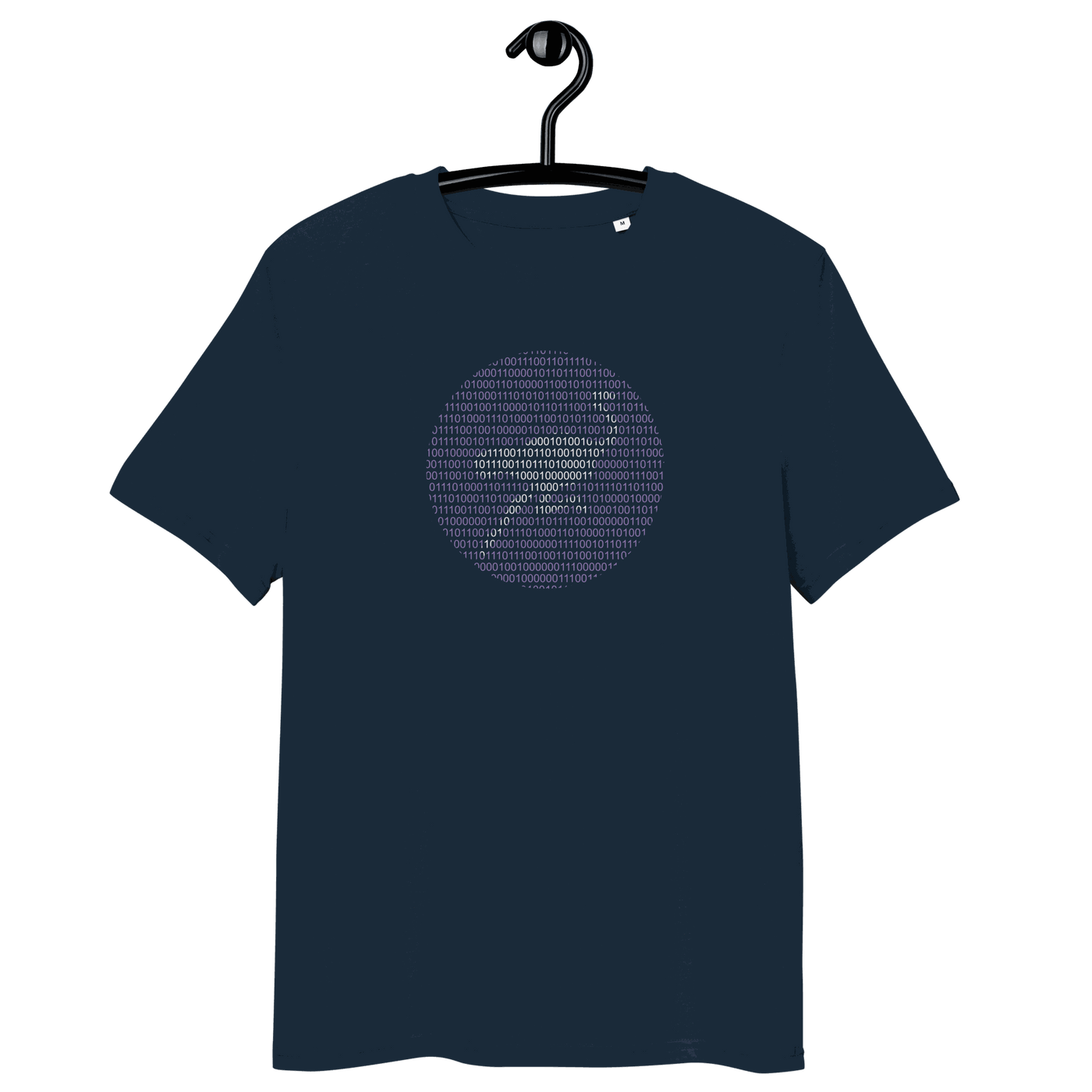 Nostr Binary organic cotton t-shirt with eco-friendly certification logos