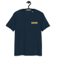 Front view of a navy colored aln t-shirt.