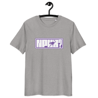 Certification logos for OEKO-TEX, PETA, GOTS, OCS, and GRS on organic cotton nPub nostr T-shirt