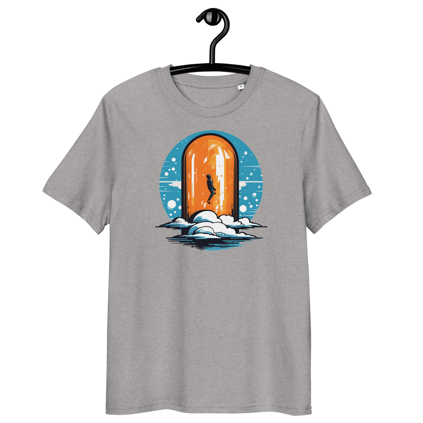 Orange Pill organic cotton Bitcoin T-shirt with eco-friendly certifications and subtle design