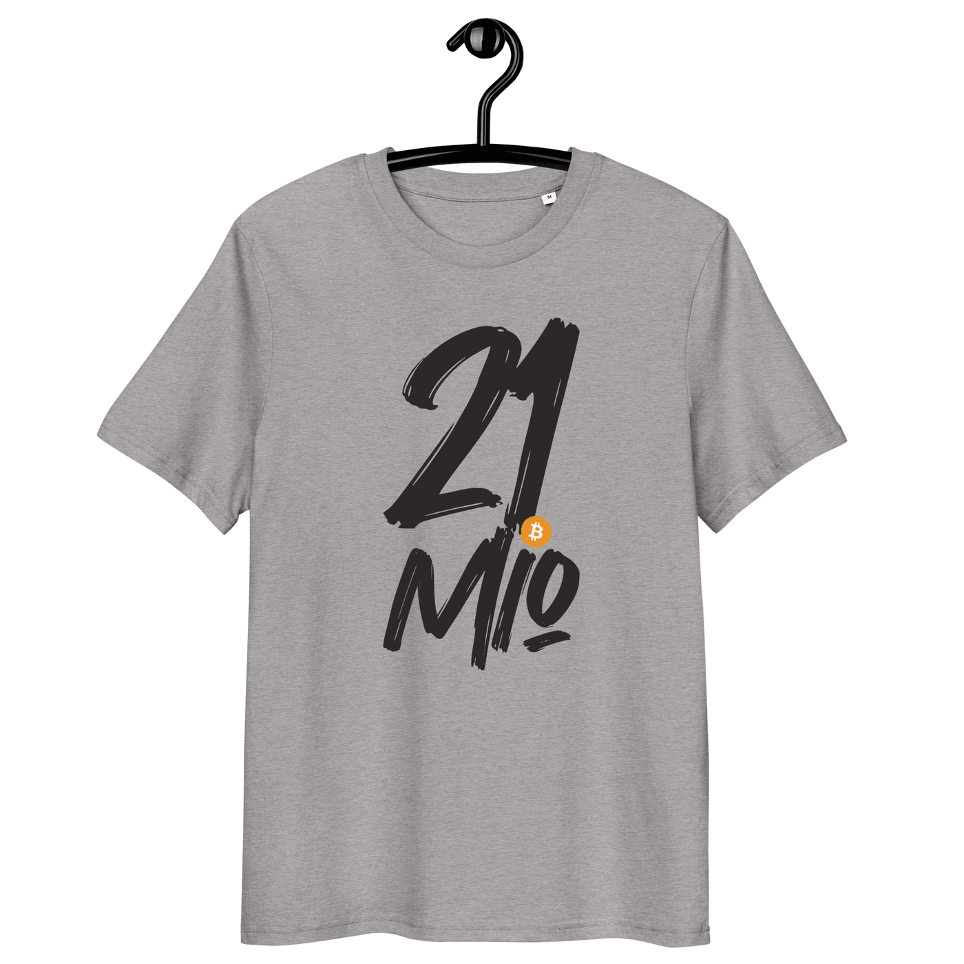 21 Million Bitcoin T-shirt made from certified organic cotton with eco-friendly certifications and unique Bitcoin scarcity design
