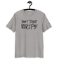 Front view of a heather grey bitcoin t-shirt.