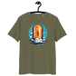 Front view of a khaki bitcoin t-shirt.