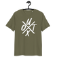 Front view of a khaki bitcoin t-shirt.