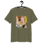 Front view of a khaki bitcoin t-shirt.