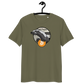 Front view of a khaki bitcoin t-shirt.