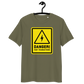 Front view of a khaki bitcoin t-shirt.