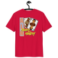 Back view of a red aln t-shirt.