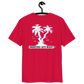 Back view of a red aln t-shirt.