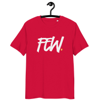Certification logos for OEKO-TEX, PETA, GOTS, OCS, GRS on organic cotton bitcoin shirt titled Few