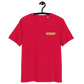 Front view of a red aln t-shirt.