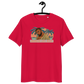 Front view of a red aln t-shirt.