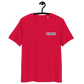 Front view of a red aln t-shirt.