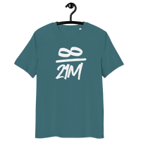 Certified organic cotton 21 Million Bitcoin T-shirt with discreet infinity logo, eco-friendly and unisex fit.