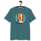 Front view of a stargazer colored bitcoin t-shirt.