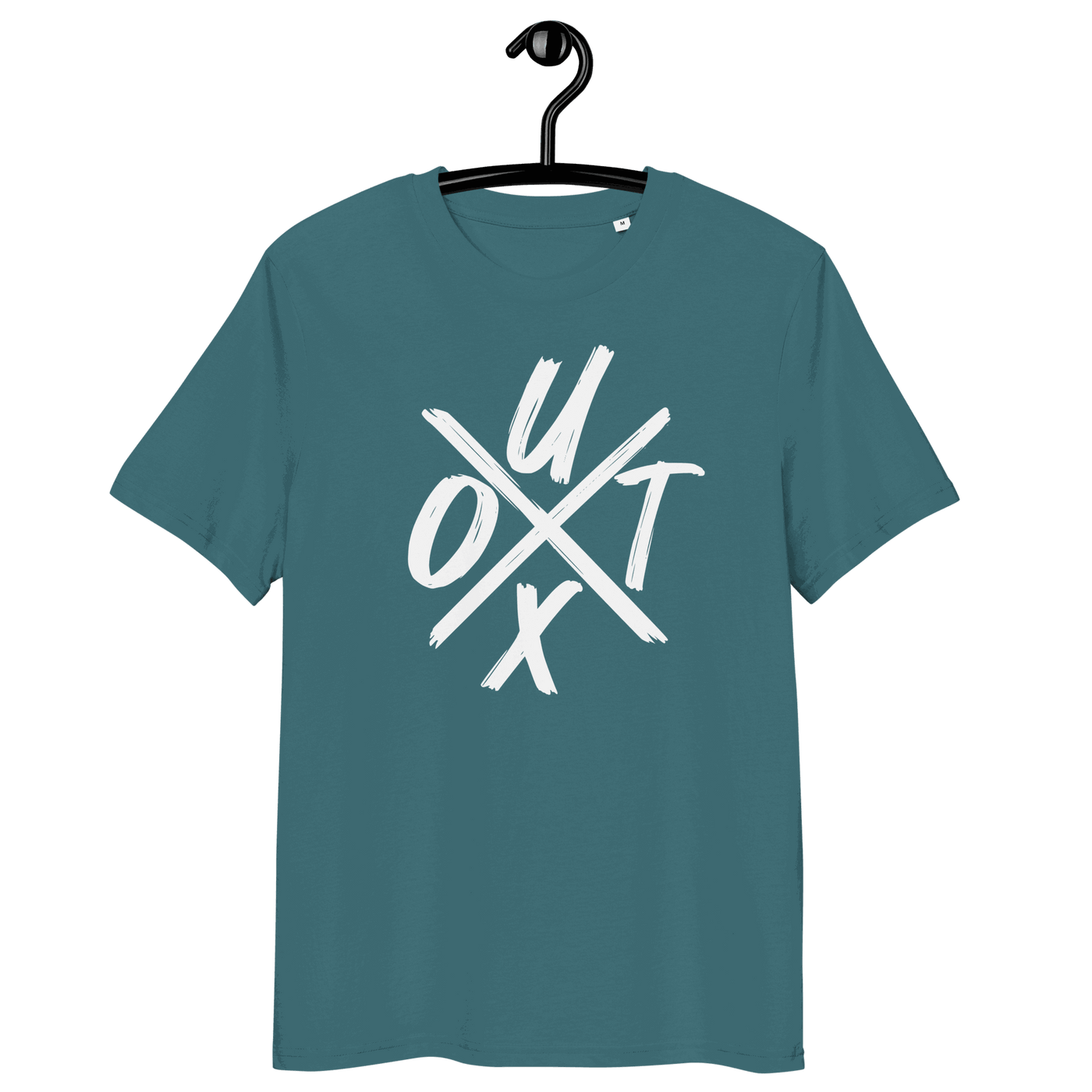 Certification logos for organic cotton Bitcoin t-shirt emphasizing UTXO management and sustainable production