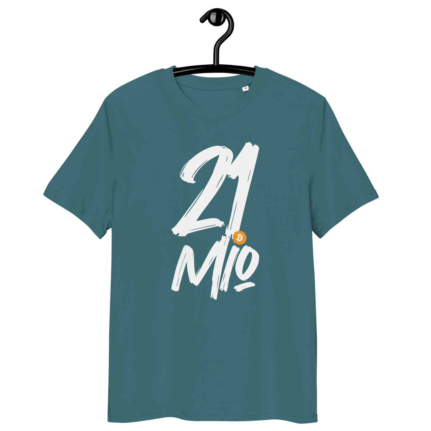 21 Million Bitcoin T-shirt made of certified organic cotton with eco-friendly and sustainable certifications