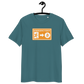 Front view of a stargazer colored bitcoin t-shirt.