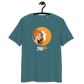 Front view of a stargazer colored bitcoin t-shirt.