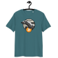 Front view of a stargazer colored bitcoin t-shirt.