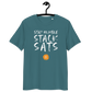 Front view of a stargazer colored bitcoin t-shirt.