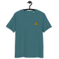 Front view of a stargazer colored bitcoin t-shirt.