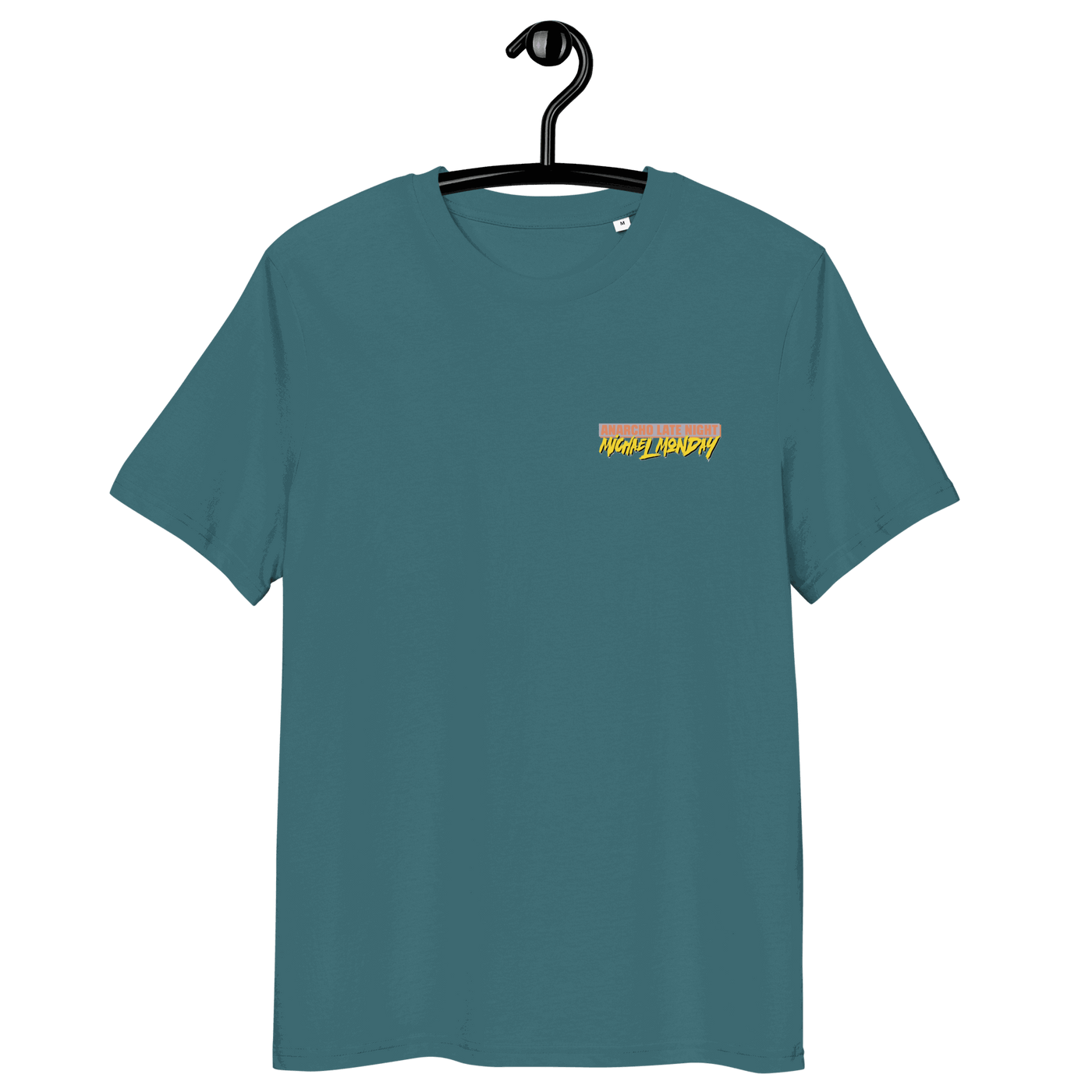 Certification logos for OEKO-TEX, PETA, GOTS, OCS, and GRS for Michael Monday organic cotton shirt