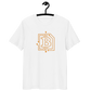 Front view of a white bitcoin t-shirt.