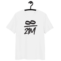 Certified organic cotton 21 Million Bitcoin T-shirt with discreet infinity and Bitcoin logos, sustainably produced and unisex fit