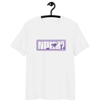 Certification logos for nPub Nostr organic cotton t-shirt including OEKO-TEX, PETA, GOTS, OCS, and GRS