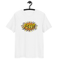 Front view of a white bitcoin t-shirt.